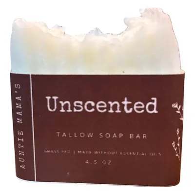 Grass Fed Tallow Bar Soap - Unscented - Essential Oil Free