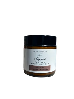 Unscented Grass Fed Whipped Tallow Balm, Organic Skin Cream, Tallow Body Butter