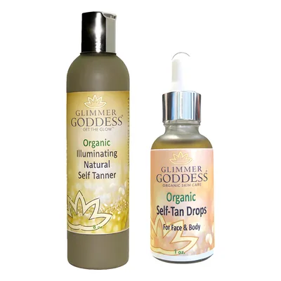 Organic Self Tanner & Self Tan Drops Bundle – Natural Sunless Tanning Kit