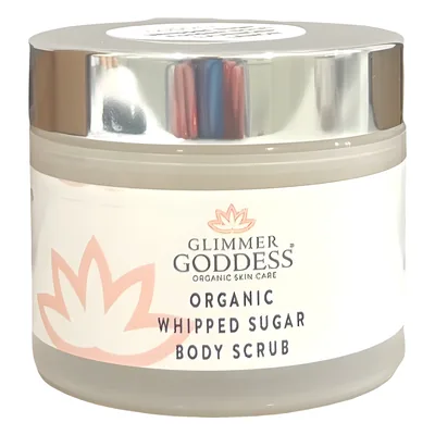 Organic Whipped Sugar Body Scrub 2 oz – Travel Size Crepey Skin Treatment & Exfoliator