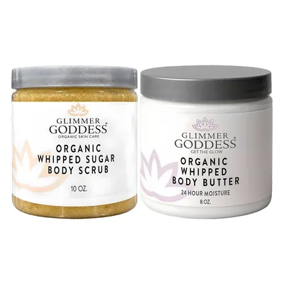 Whipped Body Ritual Duo – Organic Body Butter + Sugar Scrub